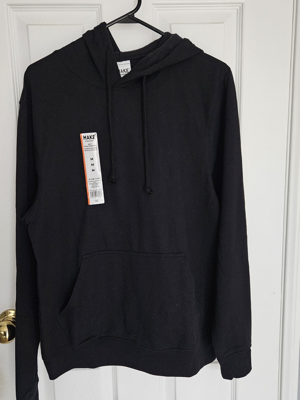 Makers Market Black Pullover Hoodie with Front Pocket